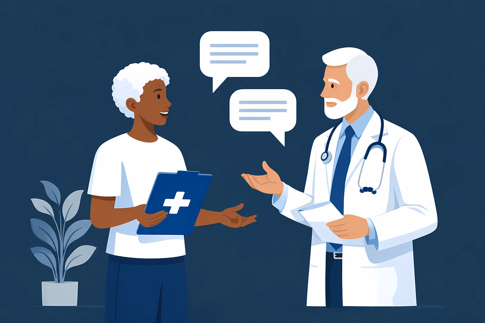 Ilustracao de voluntaria em pesquisa clinica